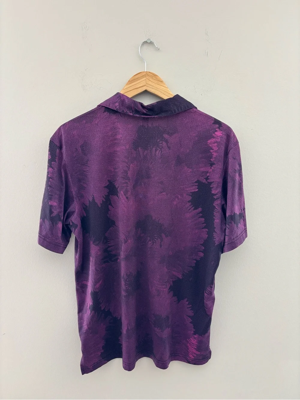 adidas Golf Purple Tie Dye Polo Shirt Men's Size M Performance Golf Polo